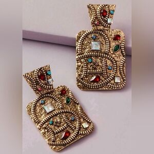 Vintage strap drop earrings A194